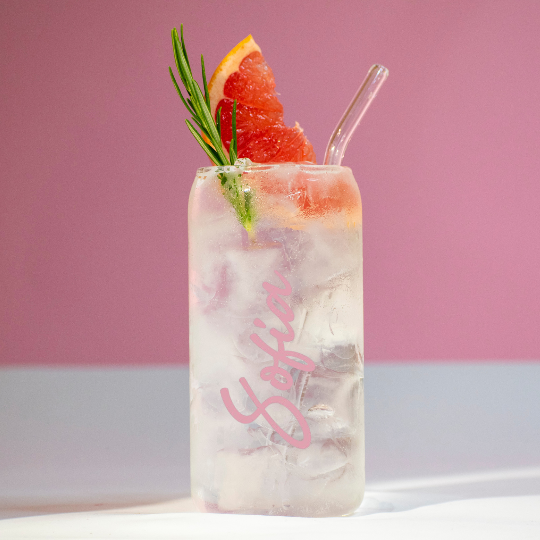 Персонализирана чаша с бамбуков капак и сламка | 500 мл