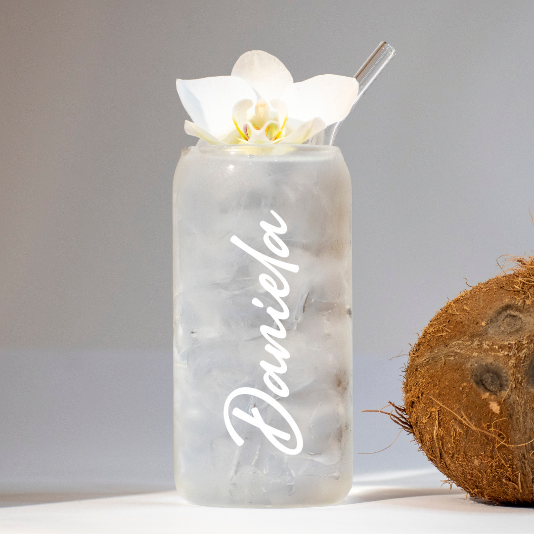 Персонализирана чаша с бамбуков капак и сламка | 500 мл