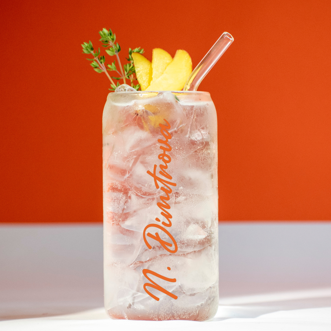 Персонализирана чаша с бамбуков капак и сламка | 500 мл