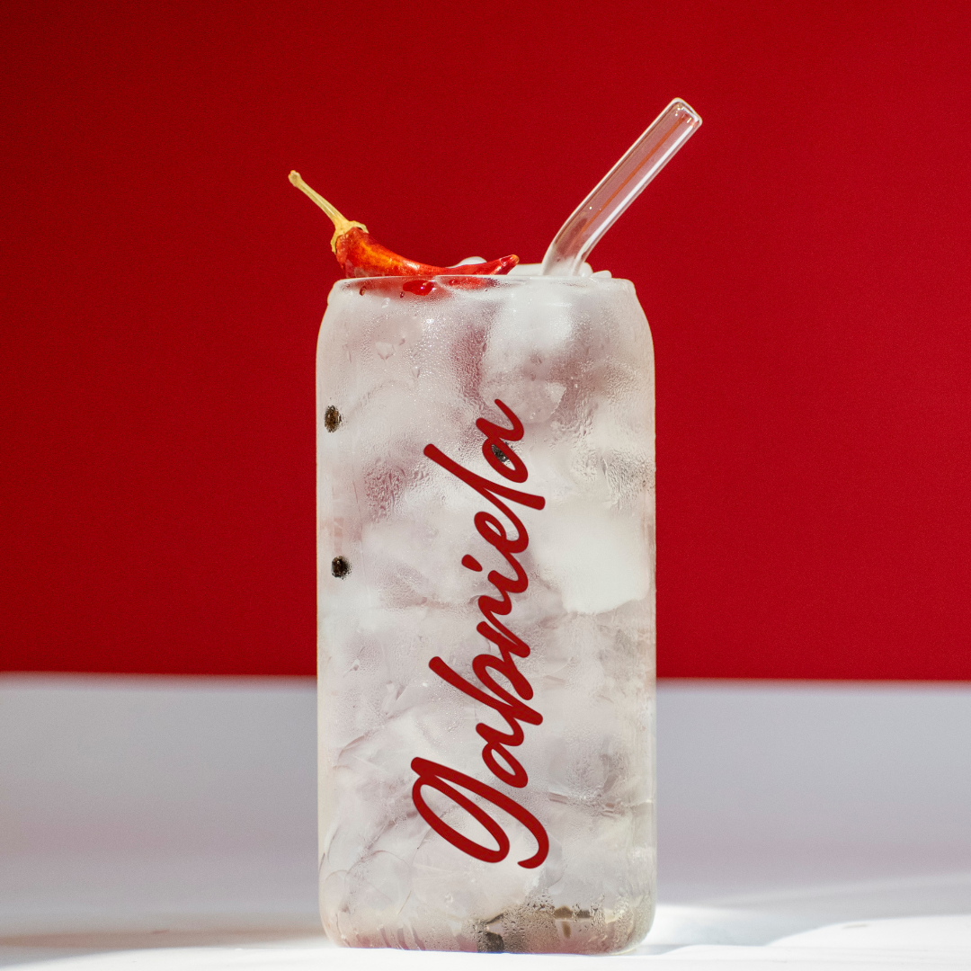 Персонализирана чаша с бамбуков капак и сламка | 500 мл